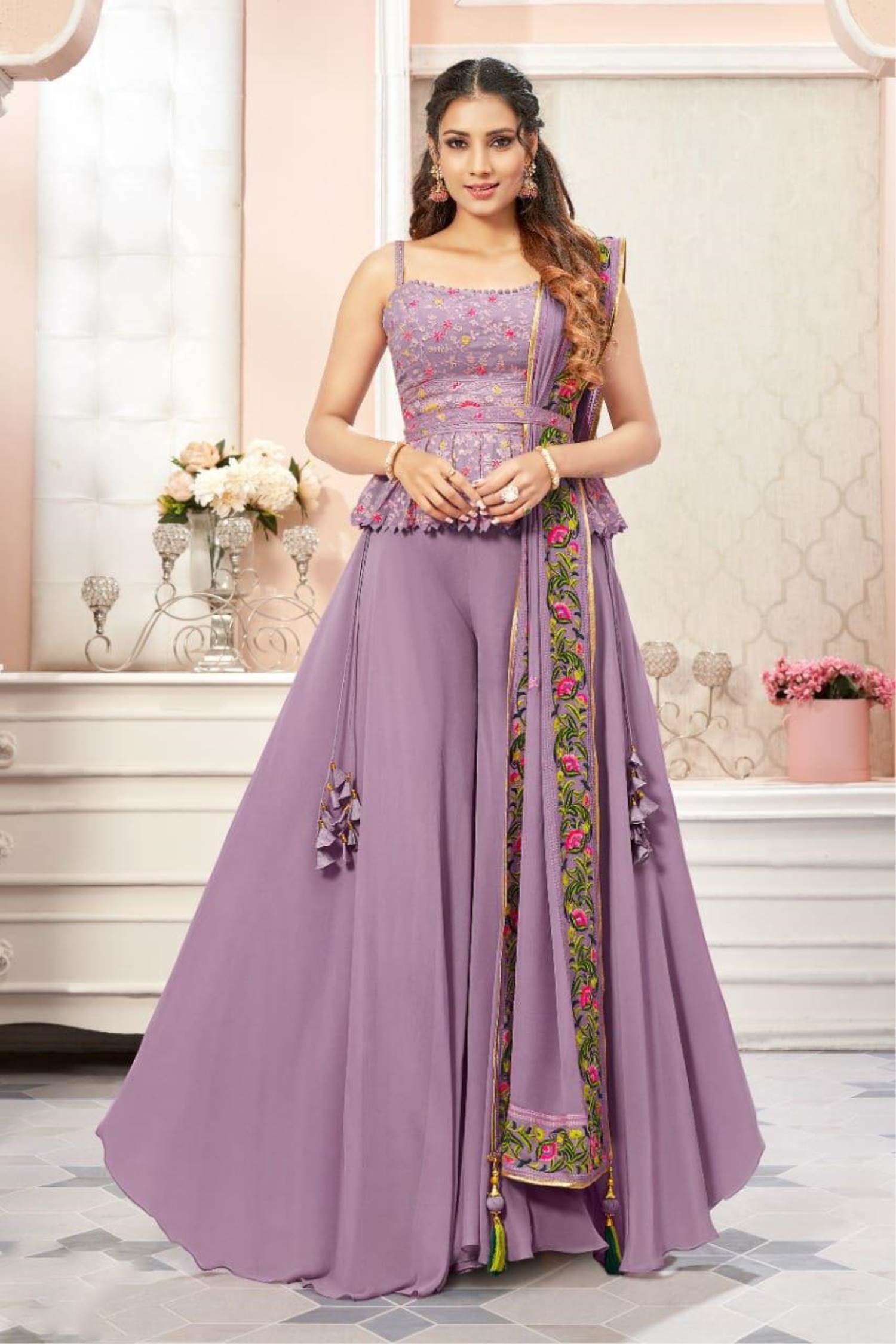 Purple colour hot sale party dress