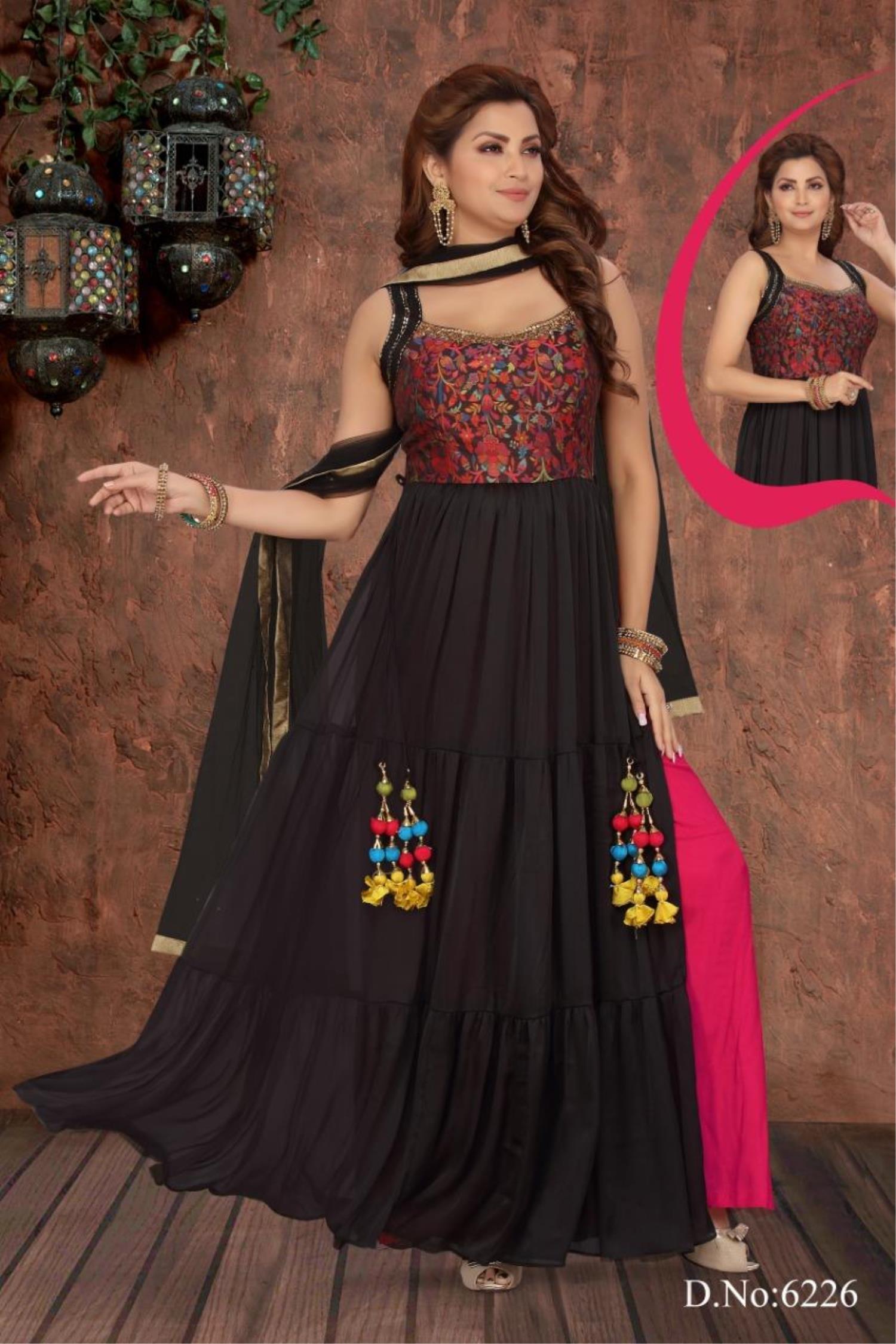Black Colour Imported Fabric Party Wear Indowestern.