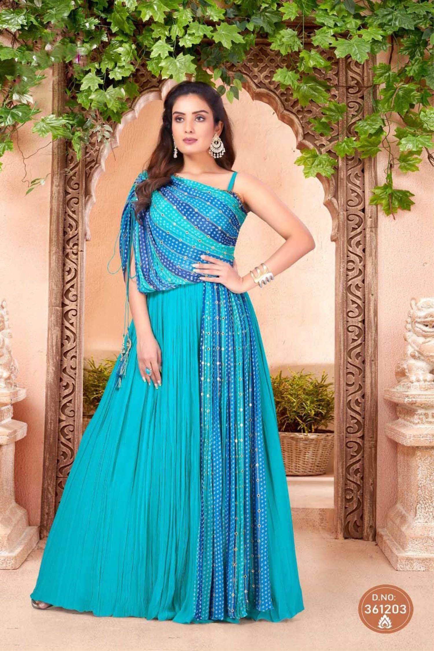 Stylish Sky Color Soft Net Lehenga with Front Back Work Gown Design – Saree  Suit