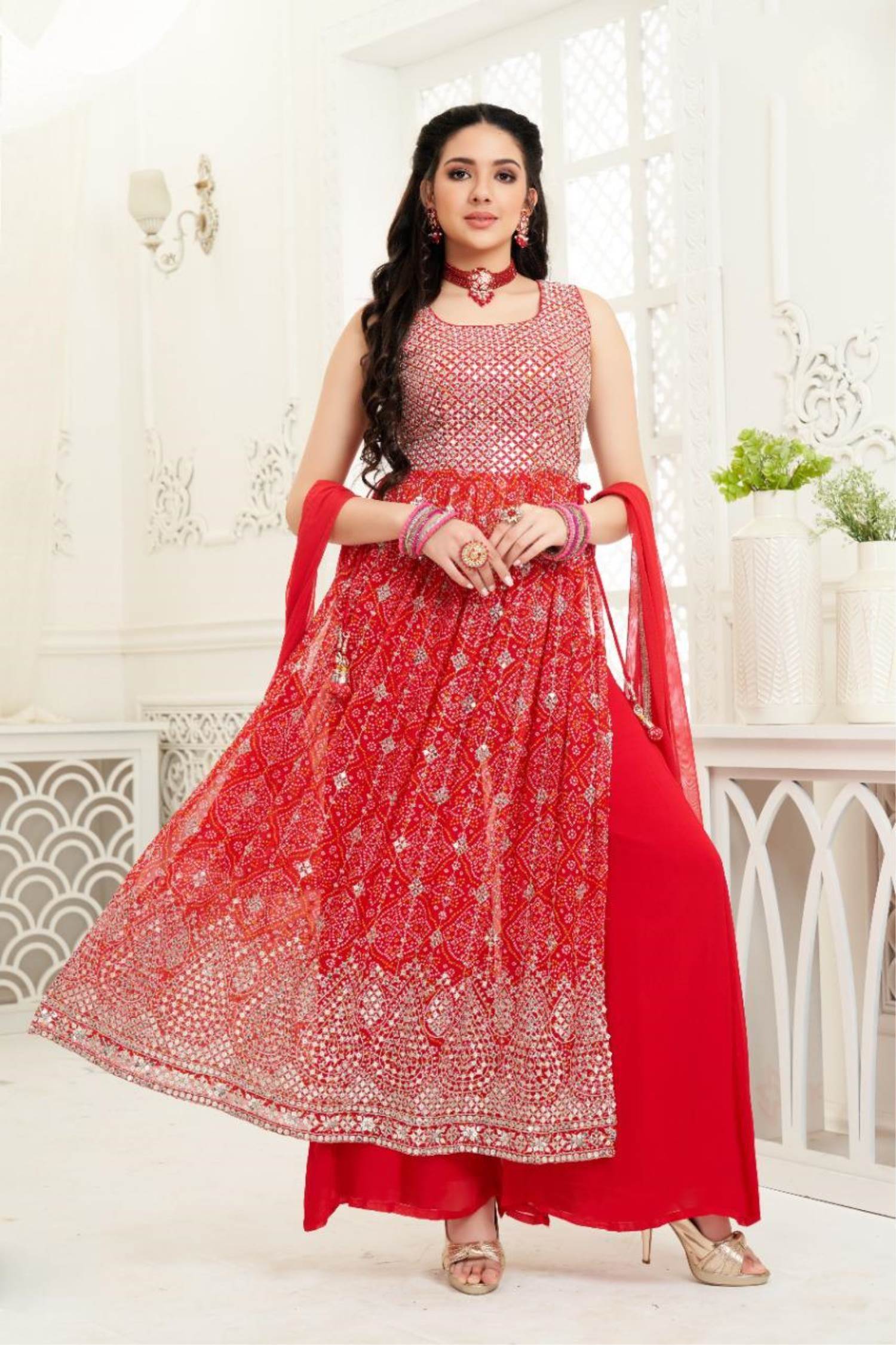 Rani Color Good Flair Anarkali Gown With Dupatta – urban-trend.co.in
