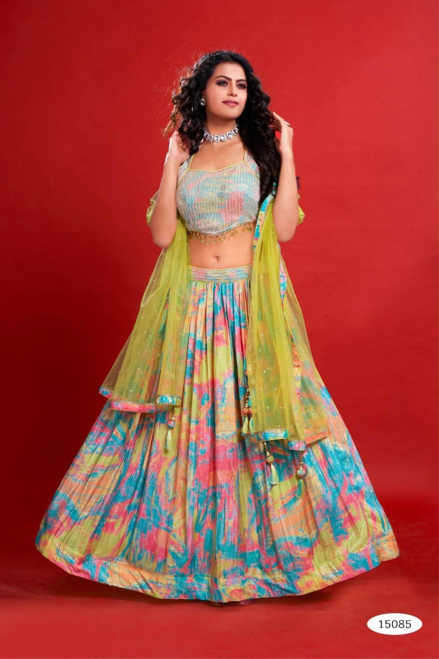 Wedding Lehenga Choli for Women Designer Multi Colored Bollywood