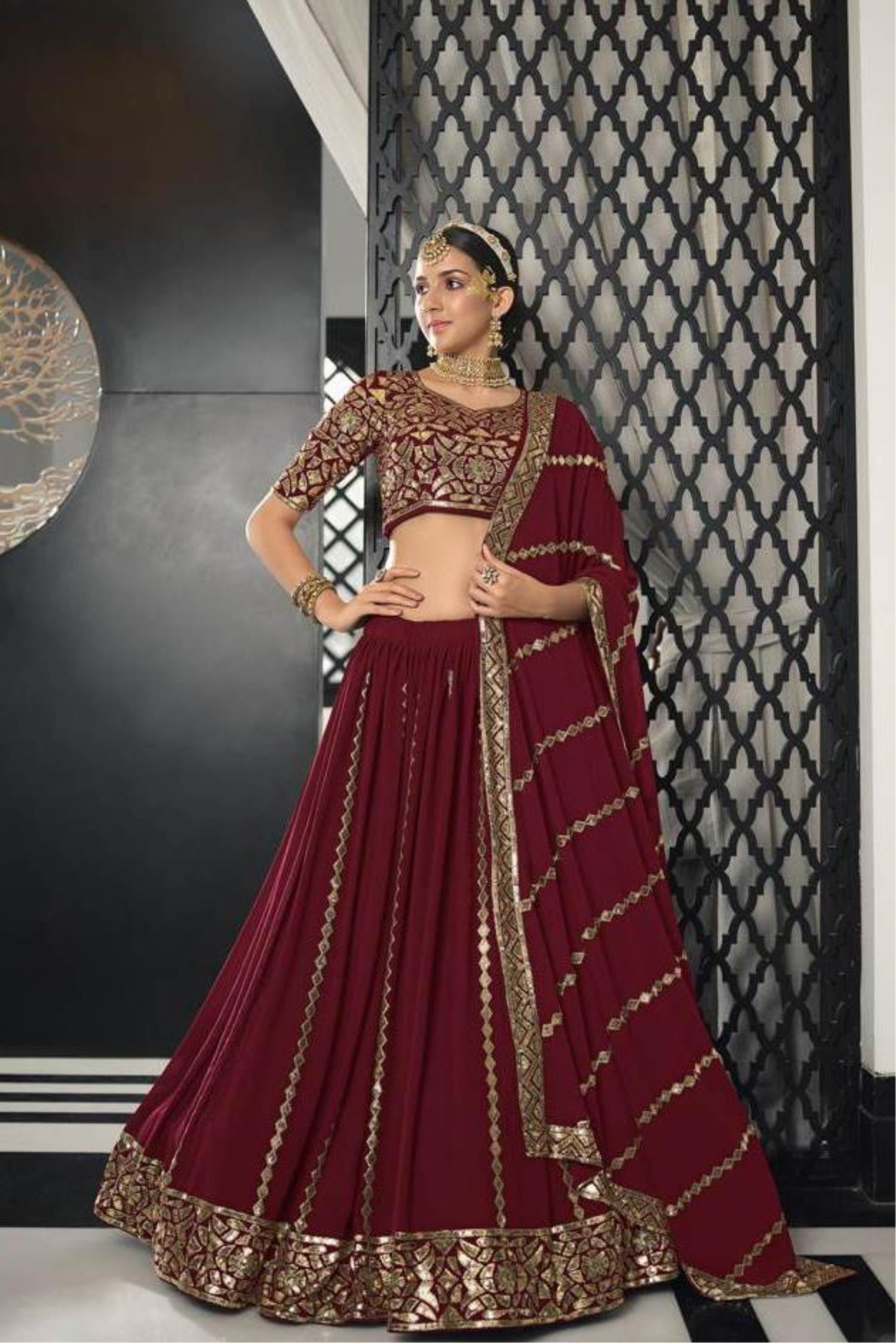 Buy Faux Georgette Designer Party wear Lehenga Choli at Rs. 23.32 online  from Royal Export Designer Lehenga Choli : RE2581