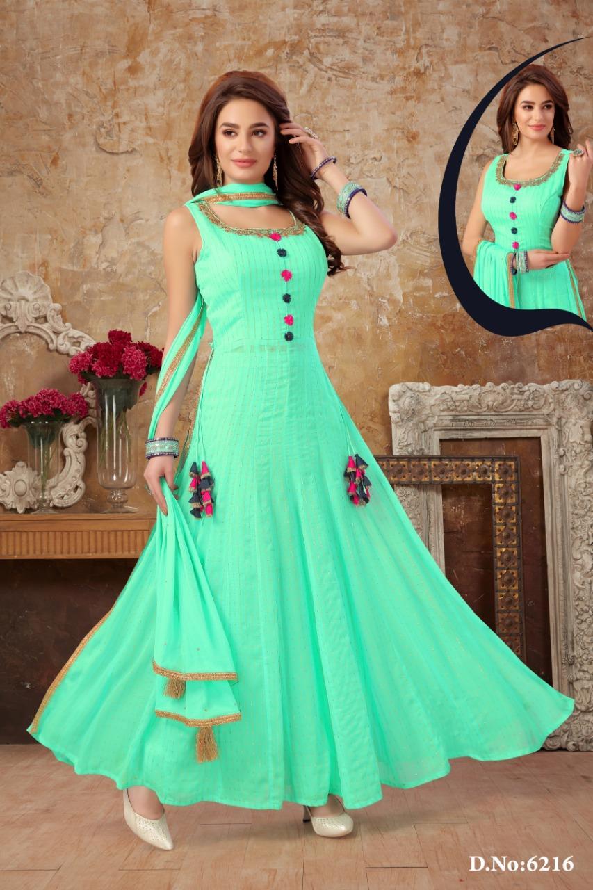 Green colour party top frocks