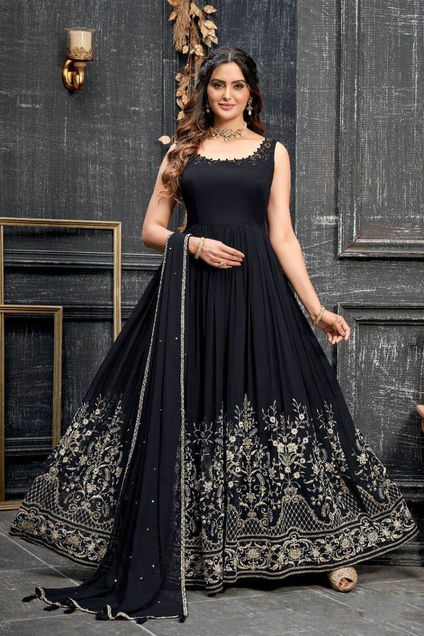 black gown suit