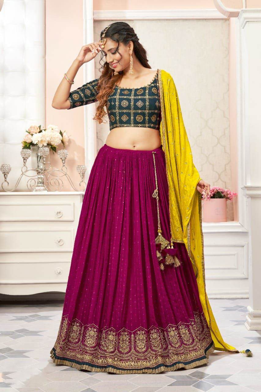 Buy Attractive Blue Laheriya Print Georgette Lehenga Choli From Zeel  Clothing