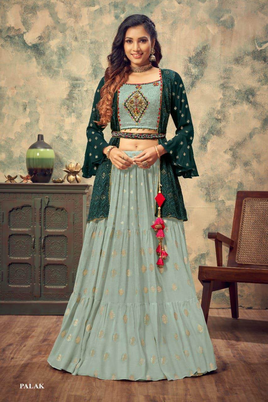 Buy Net Party Wear Eid Lehenga Choli In Light Pistachio Green Color Online  - LLCV01794 | Andaaz Fashion