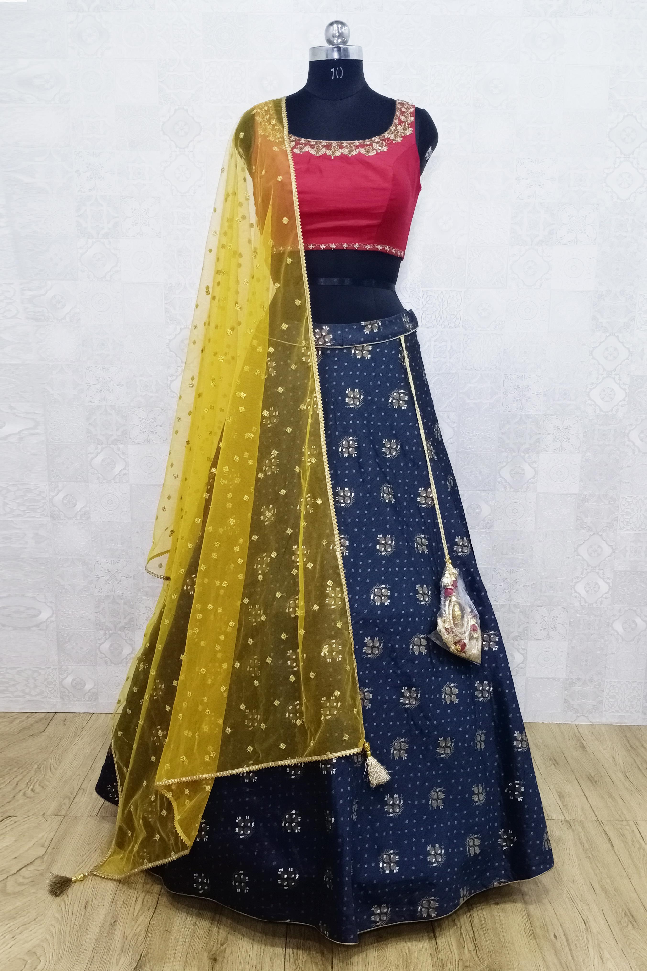 Shop Maroon Faux Crepe Kutch Work Chaniya Choli Festive Wear Online at Best  Price | Cbazaar