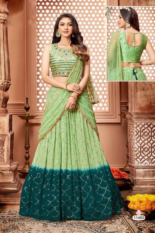 Pista Colour Embroidered Party Wear Lehenga Choli Sv 03 at 3500.00 INR in  Surat | Brightwin Fashion