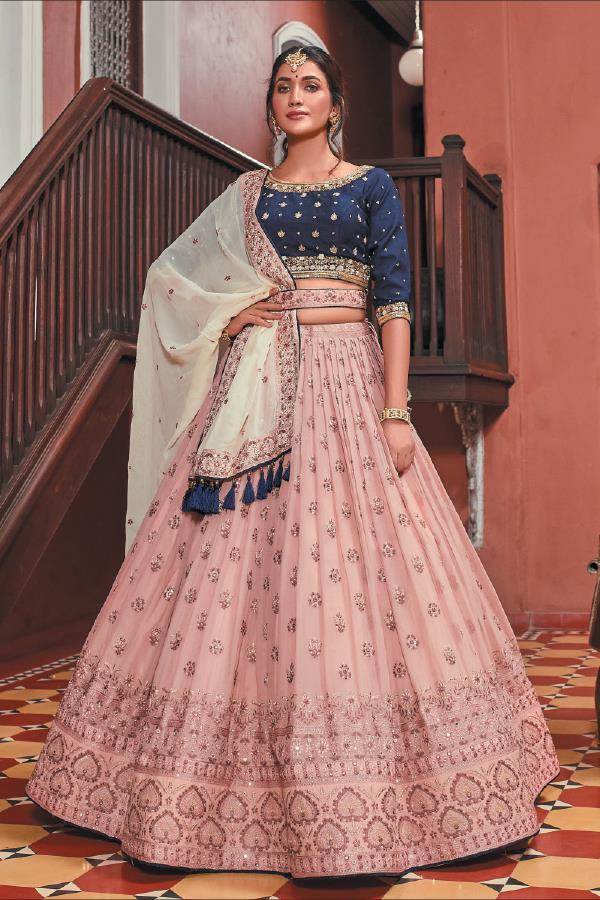 Soch Pink Embellished Unstitched Lehenga Choli Set With Dupatta & Belt