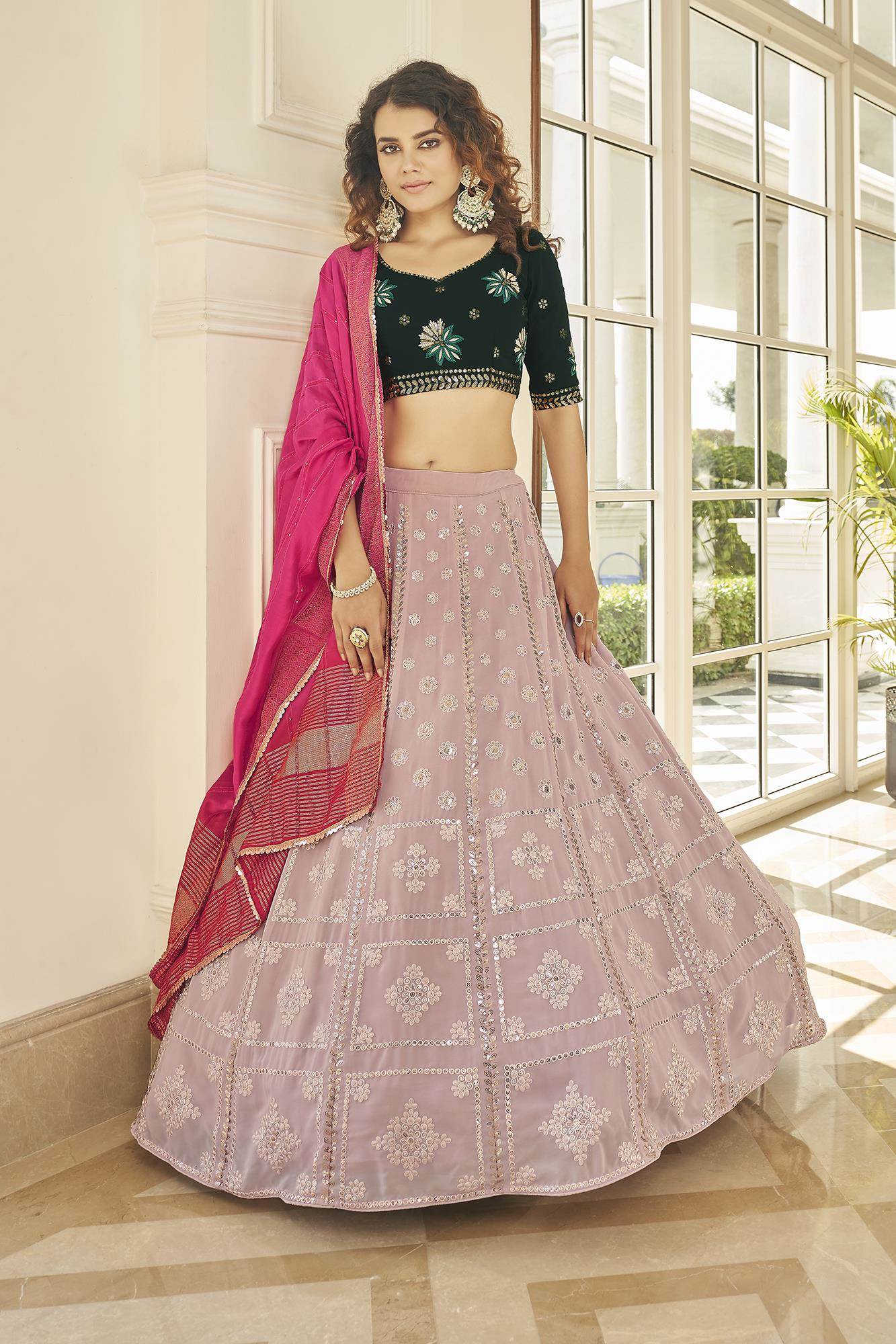 Light Pink Heavy Designer Bridal Wear Lehenga Choli – Fashionfy