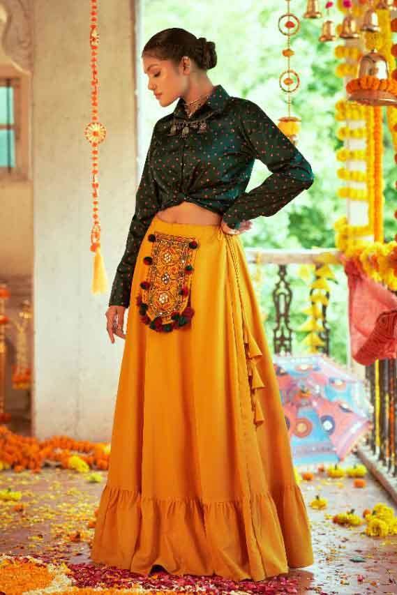 Buy Multi Colour Georgette Embroidered Lehenga Choli Online : UAE -