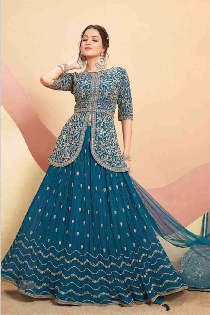 Designer party wear sequence embroidery work lehenga choli