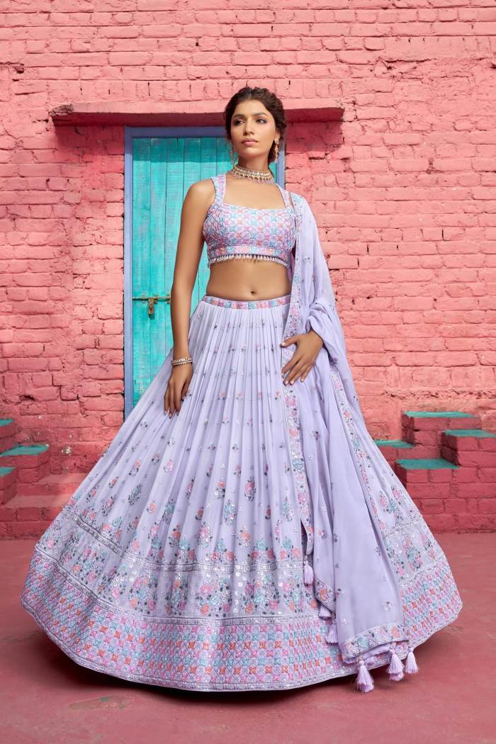 Ready To Wear Mirror Work Pink Color Sangeet Function Wear Lehenga Cho in  2023 | Lehenga choli, Silk lehenga, Lehenga