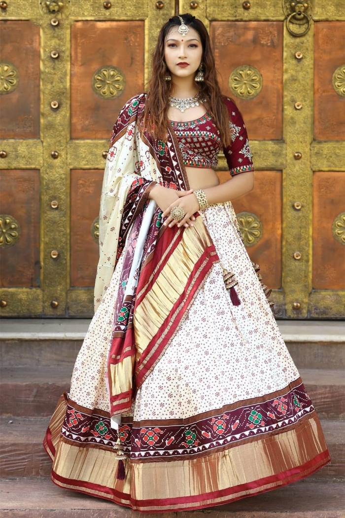 Traditionally Mevadi Ethnic Bridal Lehenga In Raw Silk Meticulously  Handcrafted In MultiColour Embroidery And Embellishments - Aara Couture