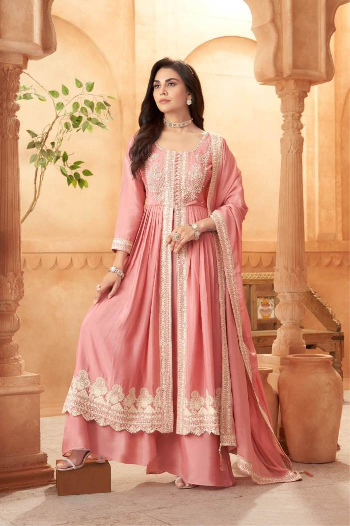 Stylist This Partywear cheapest Designer Long Length Suit In Lovely Color.